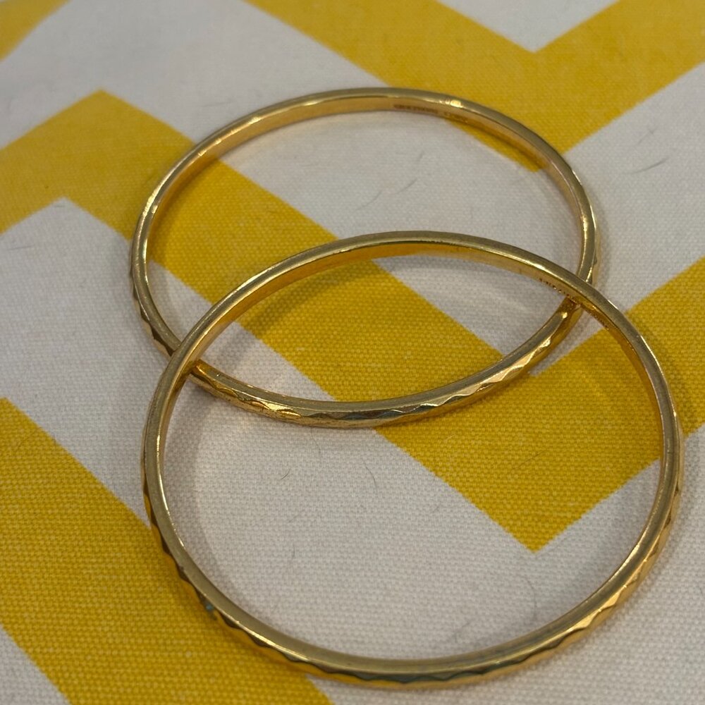 Vintage Graziano Gold Tone Bangle Bracelets - Picture 7 of 10
